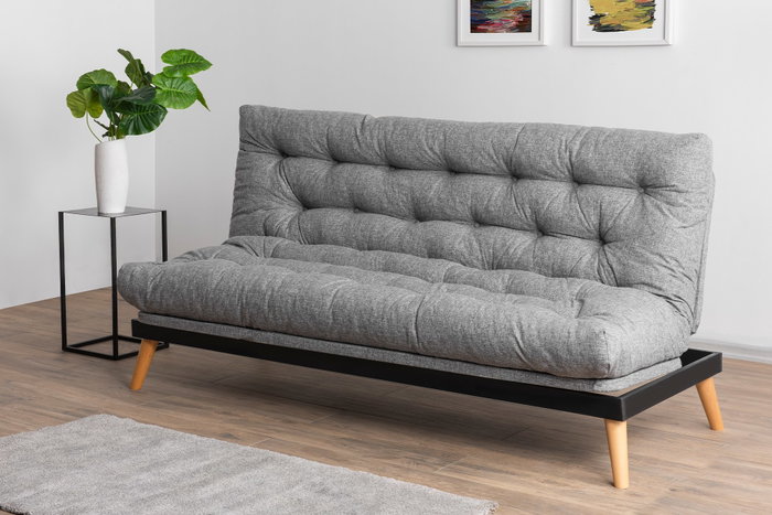 Atelier Del Sofa Saki - Sofá cama de 3 plazas, Gris claro